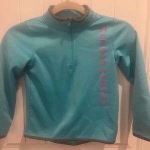 Girls Underarmour Fleece pullover Aqua 1/4 zip fleece